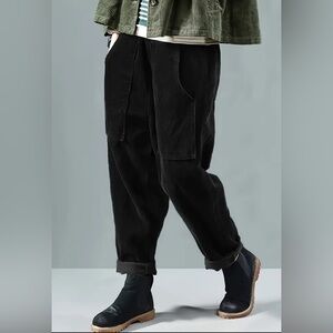 Stylish elastic waist pants, breather casual wear for spring and fall